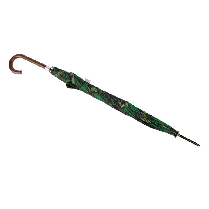 totes® Auto Open Walker Wood Handle Fern Print Umbrella  Extra Image 3